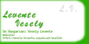 levente vesely business card